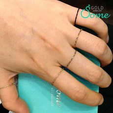 골드썸 이태리 체인 반지 손가락 14K 권나라 손담비 실반지 페르 스타일
