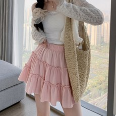 빅사이즈 여름여성 프릴미니스커트