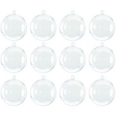 Present Avenue Clear Plastic fillable Ball Ornament Pack of 12 (60mm), One Color_60mm, One Color