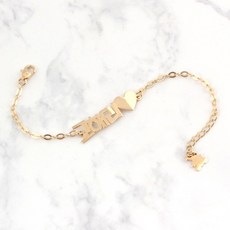 14k/18k 왕하트 한글이니셜 팔찌