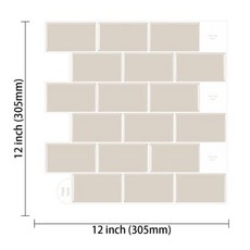 틱택타일 3D 필 앤 스틱 흰색 지하철 벽 스티커 벽지 주방 Tile1pcs
