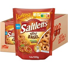 독일 로렌즈 Lorenz Saltletts Mini Bagel 솔트렛 솔티드 미니 베이글 스낵, 5개, 100g