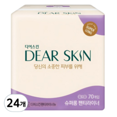 깨끗한나라 디어스킨 슈퍼 롱 팬티라이너, 24개, 70개입