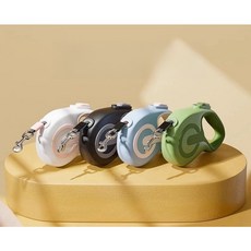 준아네 반려견 원터치 꼬임방지 반사 자동 리드줄, 1개, 그린