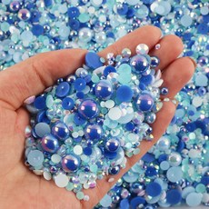및 아트 DIY 송진 페이스 라인석 백 믹스 플랫 비즈 진주 네일 텀블러 라인석 공예, Set-11, 150g, 1개