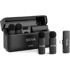 BOYA BY V4U Wireless Lavalier 마이크 for iPhone 15 Android USB C Phone 노트북 미니 라펠 무선 노이즈 캔슬링 18H 배터리 6