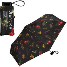 planticaxWPC 양산 플라워 블랙 UV차단율 100% UPF50+ 우산겸용 47cm