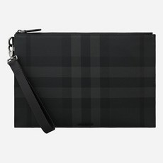 Burberry [명품]버버리 24SS 8074693 A1208 에딘 지퍼 클러치백 차콜 - 버버리포이베리폼