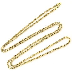 Pori Jewelers 포리 보석상 14K 골드 3MM 4MM 5MM 또는 7MM 다이아몬드 컷 로프 체인 목걸이 팔찌 또는