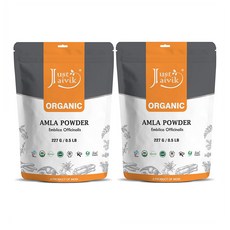 Just Jaivik 유기농 인도 암라 가루 천연 100% 분말 파우더 227g 2개 Organic Amla Powder, 1세트