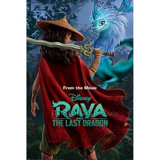 MAXI Poster 포스터 61x91 - 라야와 마지막 드래곤 / Raya and the Last Dragon (Warrior in Wild), 화이트