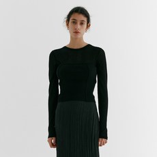 스텝어라운드 COTTON TUBE TOP KNIT_BLACK