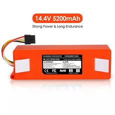 휴대용 보조배터리 초고속 BRR-2P4S-5200S 14.4V 6500mAh 로봇 청소기 교체 배터리 샤오미 Roborock S55 S60 S65 S50 S51 S5 MAX S6, 14.4 볼트 - 5200mAh, Black