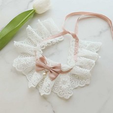 (샵타스틱) 고양이 공주왕자 레이스 턱받이애완동물 액세서리 목걸이 고양이 턱받이, 1개, 동백 블랙 1개 M-엠