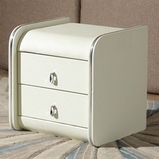 가죽 침대 옆 테이블 심플 모던 가벼운 럭셔리 잠금 유럽 부드러운 가방 미니 작은 침실, 02. 미색 특별 제공 무료 설치, 01.전체 복장