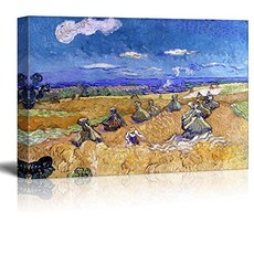 - Wheat Fields with Reaper Auvers by Vincent Van Gogh - Canv (32" x 48" Wheat Fields With Reaper), 본상품