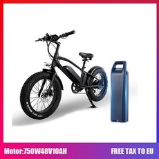T20750W 전기 자전거 이중 배터리 48V 10Ah 20 인치 산악 자전거 지방 자전거 페달 지원 전자 자전거 고속, CN 배터리 2 개, 중국