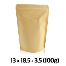 [이지포장] 크라프트 지퍼스탠드 커피봉투 100g 50매 밸브형 가능