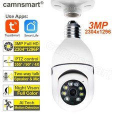 영어 매뉴얼 영어 책 3mp Tuya Wifi E27 구름 스탠드 Ip 카메라 풀 고화질 영상 감시 아기 모니터 실내에서 IOS 안드로이드 핸드폰 리모컨 사용, 3MP 카메라