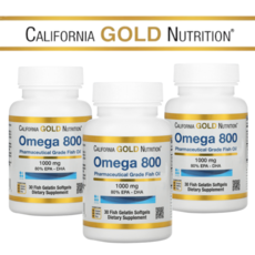 캘리포니아골드 뉴트리션 CaliforniaGold Omega 800 캘리포니아 골드 오메가 피쉬 오일 1000 mg 소프트젤 30개입, 30정, 3개