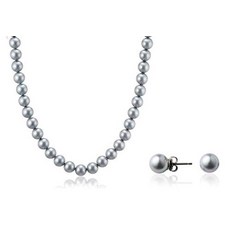 진주목걸이귀걸이세트8mm