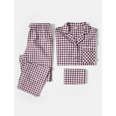 빈폴레이디스 [GREEN BEANPOLE] 와인 깅엄 체크 파자마 상하의 SET (BF0864N80Z)