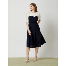 CC콜렉트 텍스처 블록 레이어드 원피스 C242MSE042