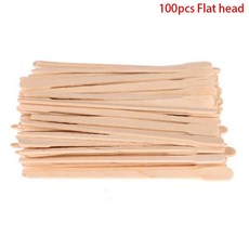 일회용 나무 왁싱 스틱 빈 닦기 도구 제모 바디 새로운 핫 100 개/팩, 100pcs Flat head, 100개
