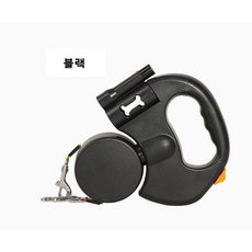 반려동물 다기능 자동 더블 리드줄, 블랙