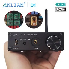 AkLIAM D1 ES9038Q2M DAC QCC5125 블루투스 DAC 보드 APTX-HD LDAC HIFI 사운드 디코더 Rod Rain Audio, 실버 - akliamd1