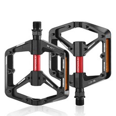 Allilio 자전거 페달 알루미늄 합금 초경량 미끄럼 방지 평페달 MTB 로드자전거, 1세트, 블랙