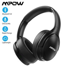 Mpow H19 IPO 무선 블루투스 헤드폰 ANC 활성 노이즈 취소 화웨이 아이폰 갤럭시폰용 휴대용 가방 포함 헤드셋., 01 Black-H19 IPO, 01 China