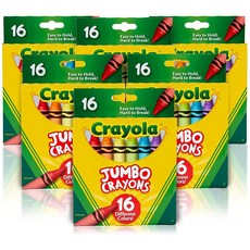 Crayola 점보 크레용 16개의 대형 6세트 아마존 독점 미국 364059, 16 Count (Pack of 6), 6개 세트 - 점보