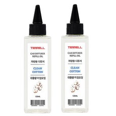 테렐 차량용 디퓨저 오일 120ml 리필, 클린코튼, 2개