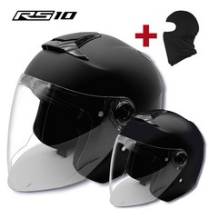오토바이헬멧 RS10 스탠다드 초경량 스쿠터 오픈페이스 헬멧 1050g(바라클라바), 무광블랙, 2XL 무광블랙, 2XL