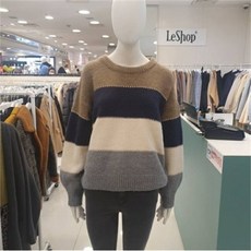르샵 동아수성 칼라블룩배색니트 LKBKP457 DS