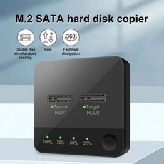 외장 하드 리더기 도킹 스테이션 USB 3.1 c타입 to M.2 SATA 듀얼 베이 SSD 인클로저 외장형 디스크 오프라인 복제 M2 HDD 지원, 1개