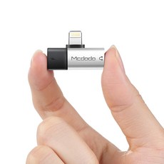 [Mcdodo] 맥도도 아이폰 듀얼 라이트닝+DC3.5mm 젠더, 듀얼 라이트닝 젠더 - 실버