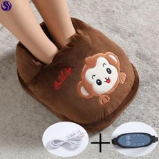 풋워머 겨울 발보온매트 보온 발보온기 융 사무실 온, T18-시간지정타입 삼단 온도조절-장난꾸러기 원숭이가