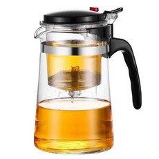 차내리는 컵 티망 유리 주전자 티팟 티스트레이너 녹차 차망 차거름망, 1200ml 싱글포트