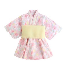 여아기모노 아동용 유카타 일본 여자 역할극 전통 할로윈 빨강 벚꽃 90cm