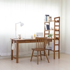 라로퍼니처 몬타 고무나무 원목 h형 3단 4단 컴퓨터 책상 책장 데스크 1380 1680 1980, 월넛