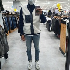[버커루] 유니 보아후리스 우븐 배색 베스트