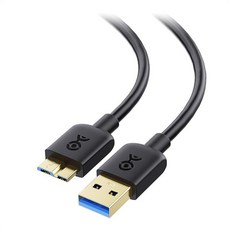 케이블 매터스 숏 마이크로 USB 3.0 1.6피트외장 하드 드라이브 케이블 USB-USB B 블랙 씨게이트 LaCie 도시바 삼성 웨스턴 디지털/WD 외장 드라이브, 1.6 Feet, Black