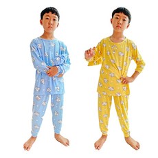 [무배 파우치증정] 부들부들 아동잠옷 내복 도형잠옷 스판짱 잠옷세트(잠옷+동일무늬파우치)