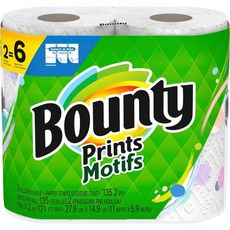 바운티 셀렉트-A사이즈 종이타올 화이트 트리플롤 2개 = 일반롤 6개(1팩) Bounty