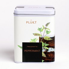 PLUKT 유기농 플럭트 페퍼민트 25티백 틴케이스, 1개, 25개입, 16g
