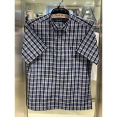 [예작]남성와이셔츠 호주머니 없는 캐쥬얼한 일반핏 체크 반팔 셔츠(YJ1MBR466NY)