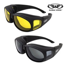 글로벌비젼 아웃피터 바이크 고글 방풍 고글 /Global Vision Outfitter Padded Fit-Over Safety Sunglasses, yellow tint