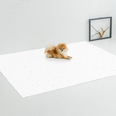 [러그140x180cm] 2장 디팡 소형견용 펫플레이 강아지매트 미끄럼방지 4mm, 테라조 화이트